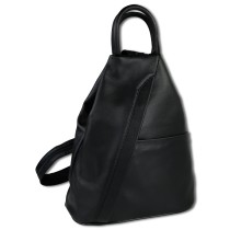 Toscanto Damen Cityrucksack Leder Rucksack Tasche schwarz OTT604RS