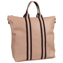 Toscanto Damen Cityrucksack Leder Canvas Rucksack Tasche rosa OTT609RA