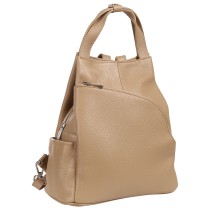 Toscanto Damen Cityrucksack Leder Rucksack taupe beige OTT613RI