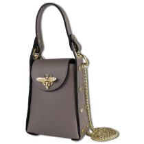 Toscanto Damen Umhängetasche Leder Tasche braun taupe OTT813UN