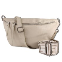 Toscanto Damen Gürteltasche Leder Tasche beige OTT821BI