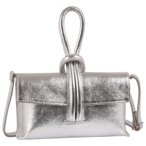 Toscanto Damen Abendtasche Umhängetasche Leder Tasche silber OTT834AJ