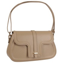 Toscanto Damen Schultertasche Leder Tasche taupe beige OTT850SI3