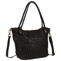 Toscanto Damen Schultertasche Leder Tasche schwarz OTT862SS1