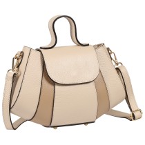Toscanto Damen Schultertasche Leder Tasche beige taupe OTT863SI5