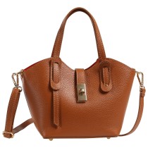 Toscanto Damen Handtasche Leder Tasche mittelbraun rot OTT870HC6