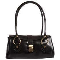 Toscanto Damen Schultertasche Leder Tasche schwarz OTT881SS1
