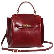 Toscanto Damen Handtasche Leder Tasche bordeauxrot dunkelrot OTT884HD3