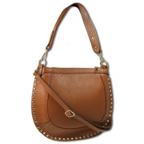 Toscanto Damen Schultertasche Umhängetasche Leder Tasche hellbraun OTTM105SN