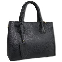 Toscanto Damen Handtasche Schultertasche Leder Tasche schwarz OTTM110SS