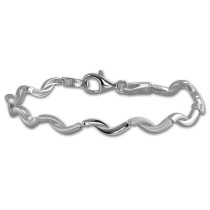 SilberDream Armband Welle matt/glänzend 925 Sterling Silber 18,5cm SDA448J