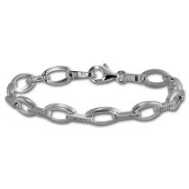 SilberDream Armband Oval Zirkonia weiß 925er Silber 18,8cm Damen SDA449W