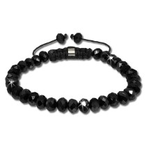 SilberDream Shamballa Armband Glas schwarz 34 geschliffene Kugeln SDA911