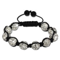 SilberDream Shamballa Armband Zirkonia weiß 10 Kugeln SDA922