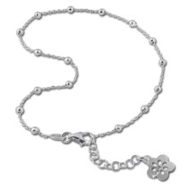 SilberDream Fußkette Blume offen 26cm 925 Sterling Silber SDF2156