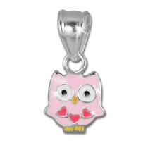 Teenie-Weenie Kettenanhänger Eule rosa für Kinder 925er Silber SDH8103A