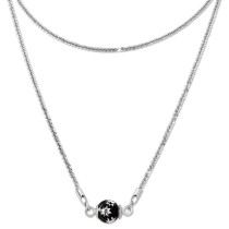 SilberDream Collier Kette Kugel Stern schwarz 925 Silber Damen 45cm SDK23945S