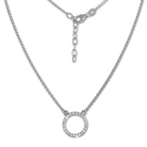 SilberDream Collier Kette Zirkonia rund weiß 925 Silber Damen 42-47cm SDK28642J