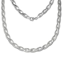 SilberDream Collier Kette Zopf 925er Silber 44,5cm Damen Halskette SDK438J