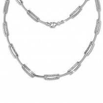 SilberDream Collier Kette diamantiert 925 Silber 44cm Halskette SDK442J