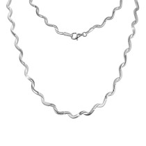 SilberDream Collier Kette Welle 925 Sterling Silber 44,5cm Halskette SDK448J