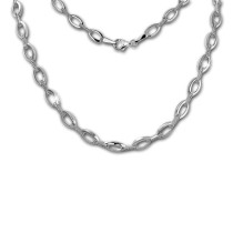 SilberDream Collier Oval Zirkonia weiß 925er Silber 44,5cm Halskette SDK449W