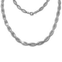 SilberDream Collier Oval Zirkonia weiß 925er Silber 44,5cm Halskette SDK460W