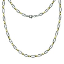 SilberDream Collier Oval 925 Silber vergoldet Zirkonia Damen 45cm Kette SDK4800T