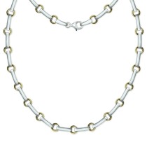 SilberDream Collier Circle 925 Silber matt vergoldet Damen 45cm Kette SDK4801T