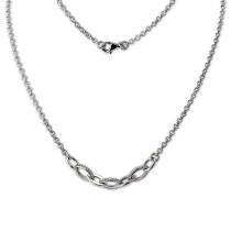 SilberDream Collier Ovale Zirkonia weiß 925er Silber 46cm Kette SDK4811W