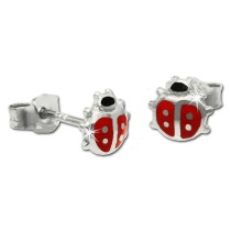 Kinder Ohrring Marienkäfer rot Silber Ohrstecker Kinderschmuck SDO211R