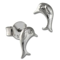 Teenie-Weenie Ohrstecker Delfin 925er Silber Kinder Ohrringe SDO402