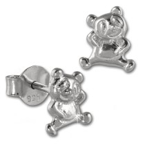 Teenie-Weenie Ohrstecker Teddybär 925er Silber Kinder Ohrringe SDO404