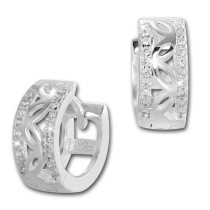 SilberDream Creole Senses Zirkonia weiß 925 Sterling Silber Damen SDO4266W