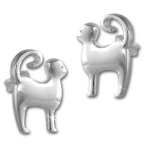 Teenie-Weenie Ohrstecker Katze 925er Silber Kinder, Damen Ohrring SDO4294J