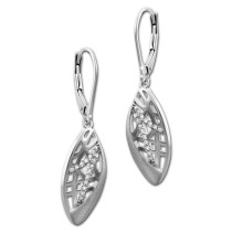 SilberDream Ohrhänger Oval Zirkonia weiß 925 Silber Damen Ohrring SDO4318W