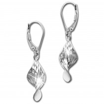 SilberDream Ohrhänger Twisted diamantiert 925er Silber Damen Ohrring SDO4319J