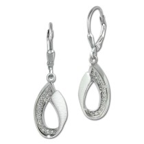 SilberDream Ohrhänger Loop Zirkonia weiß 925 Sterling Silber Damen SDO4373W