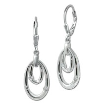 SilberDream Ohrhänger Ovale Zirkonia weiß 925 Sterling Silber Damen SDO4391W