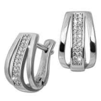 SilberDream Creole Glamour Zirkonia weiß 925 Sterling Silber Damen SDO4413W