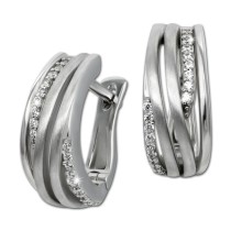 SilberDream Creole Quinto Zirkonia weiß 925 Sterling Silber Damen SDO4415W