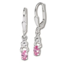 SilberDream Ohrring Kleine Blume Zirkonia rosa 925 Ohrhänger SDO535A