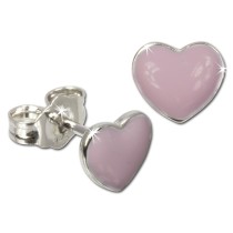 Kinder Ohrring Herz rosa Silber Ohrstecker Kinderschmuck TW SDO601A