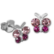 Kinder Ohrring Schmetterling rosa Ohrstecker 925 Kinderschmuck TW SDO8014A