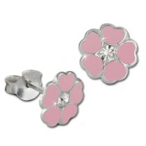 Kinder Ohrring Blümchen rosa Ohrstecker 925 Kinderschmuck TW SDO8123A