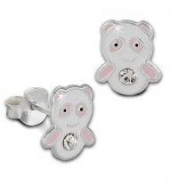 Kinder Ohrring Panda rosa/weiß Silber Ohrstecker Kinderschmuck TW SDO8125A