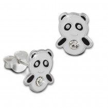 Kinder Ohrring Panda schwarz/weiß Silber Ohrstecker Kinderschmuck TW SDO8125S