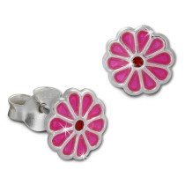 Kinder Ohrring kleine Blume pink Ohrstecker 925 Kinderschmuck TW SDO8129P