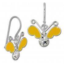 Kinder Ohrring 3D Schmetterling gelb Ohrhänger 925 Kinderschmuck TW SDO8140Y