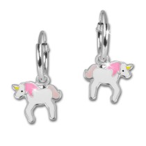 Kinder Creole Einhorn rosa 925 Sterling Silber Ohrring Kinderschmuck TW SDO8157W